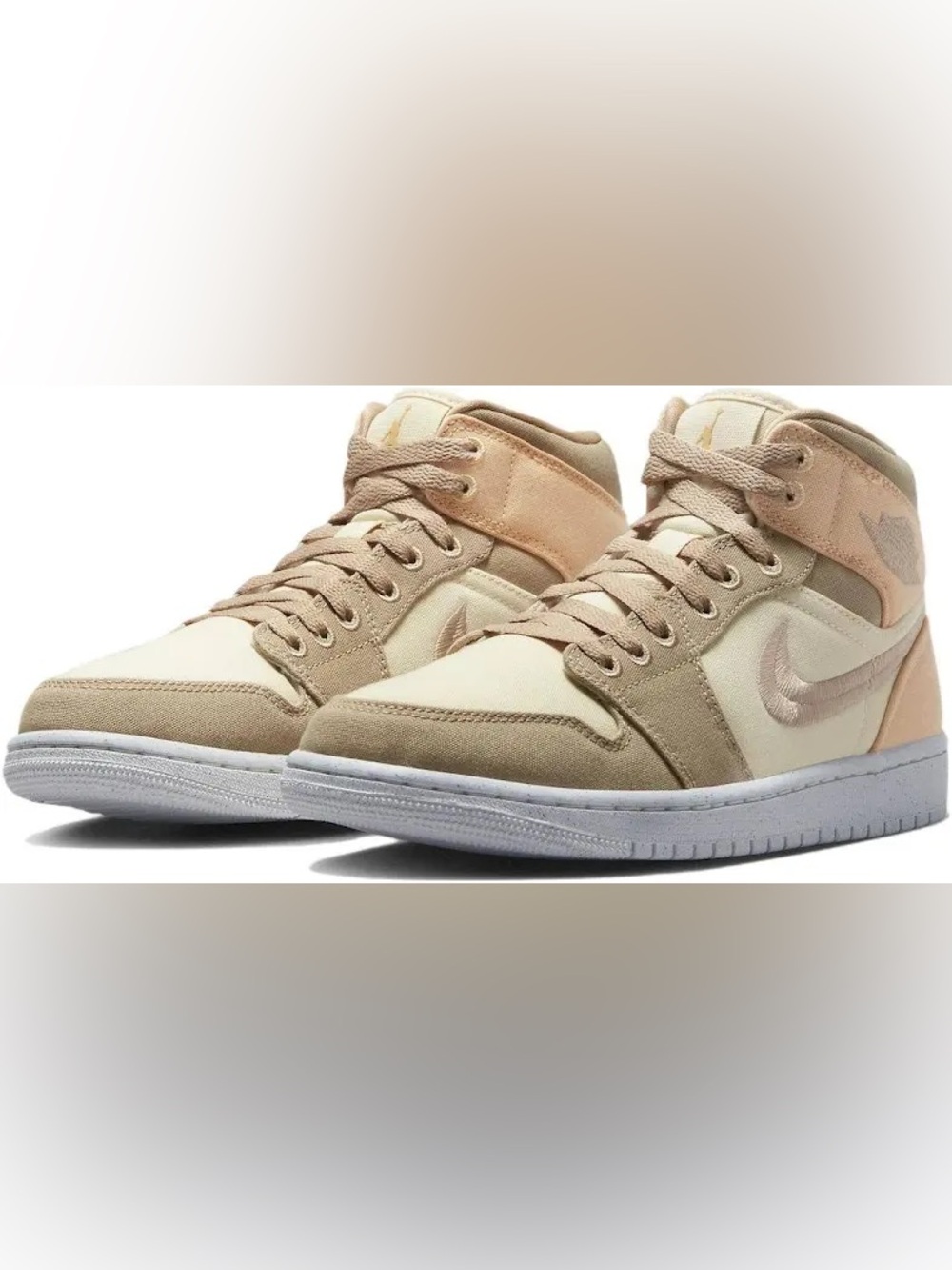 Nike Air Jordan 1 Mid Se Women’s High Top Sneakers Beige Cream